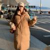New Winter Down-padded Coat Mid-length Knee-high Hong Kong Style Cotton-padded Jacket Thickened Student Loose Cotton Coat for Women
