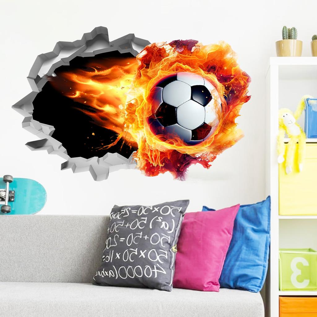 Creative Football Sports Theme Wall Sticker for Kids Bedroom Living Room Gym Wall Decor