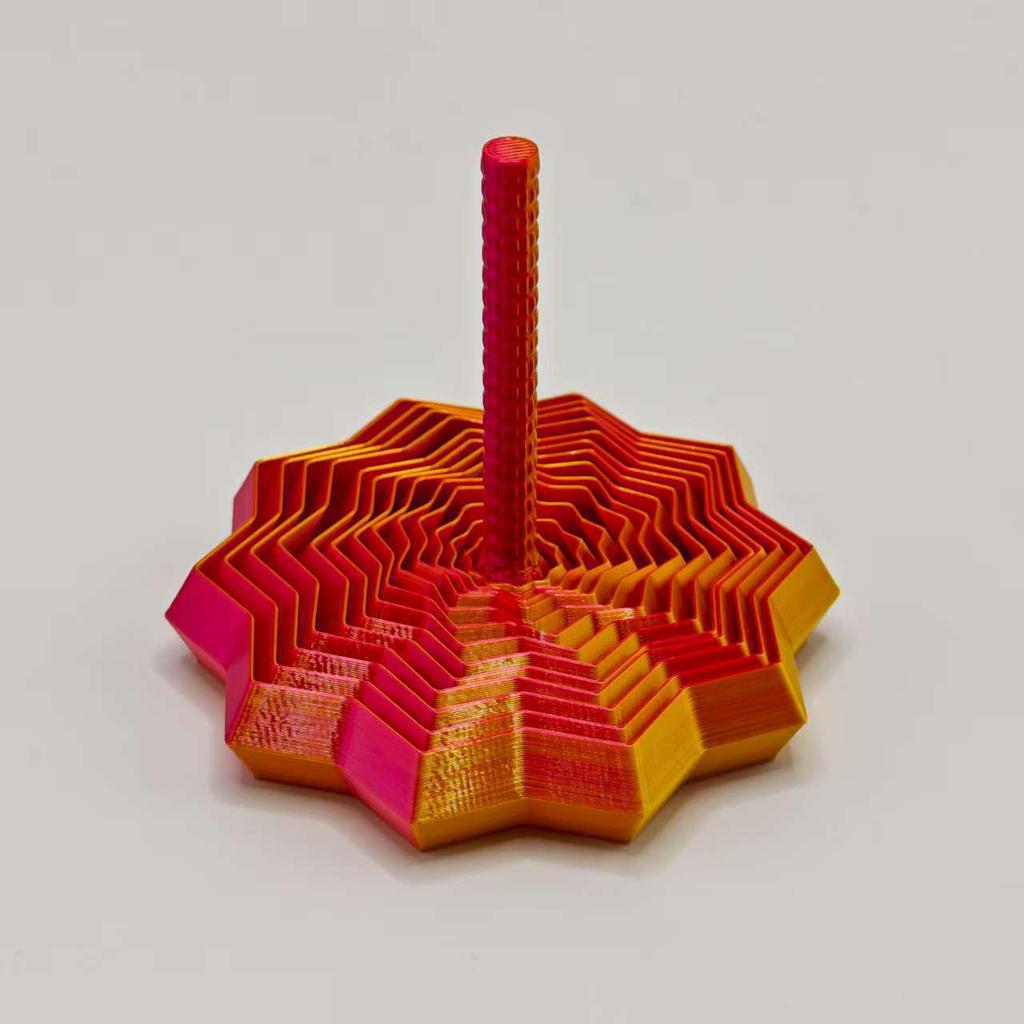 Decagonal Carrot Tower Fidget Spinner with Handle for Stress Relief - Children's Toy