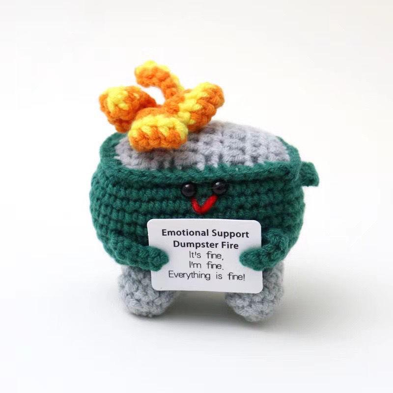 Handmade Knitted Fire Extinguisher Box Doll - Cute and Creative Yarn Ornament