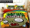 3D-Druck Spiel Pflanzen gegen Betten-Sets Zombie Bettbezug Bettwäsche-Set Steppdeckenbezug Twin Single Full Queen King Size Jungen Erwachsene