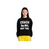Coach Horse And Carriage Pattern Printed Loose Fit Cotton Sweatshirt Women Sweatshirt Black CBD22-BLK