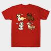 New Fashion Men T Shirt Cutie Dogs Group Print Short Sleeve Tops Tees Casual