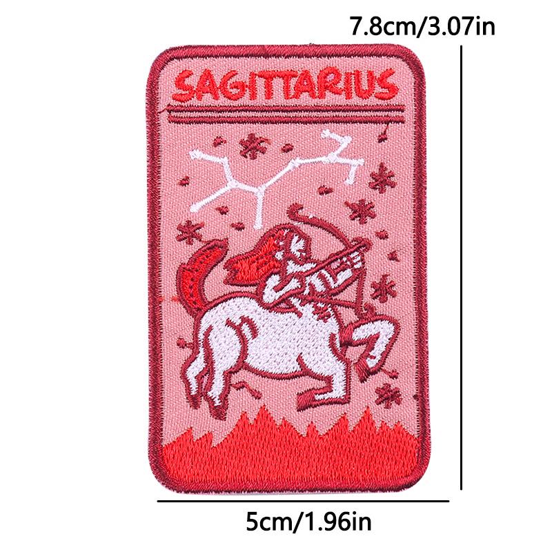 12 Zodiac Signs Embroidery Patch Iron On Patches Complete Set Horoscope Constellation Design for Jacket Backpack Daily Decor
