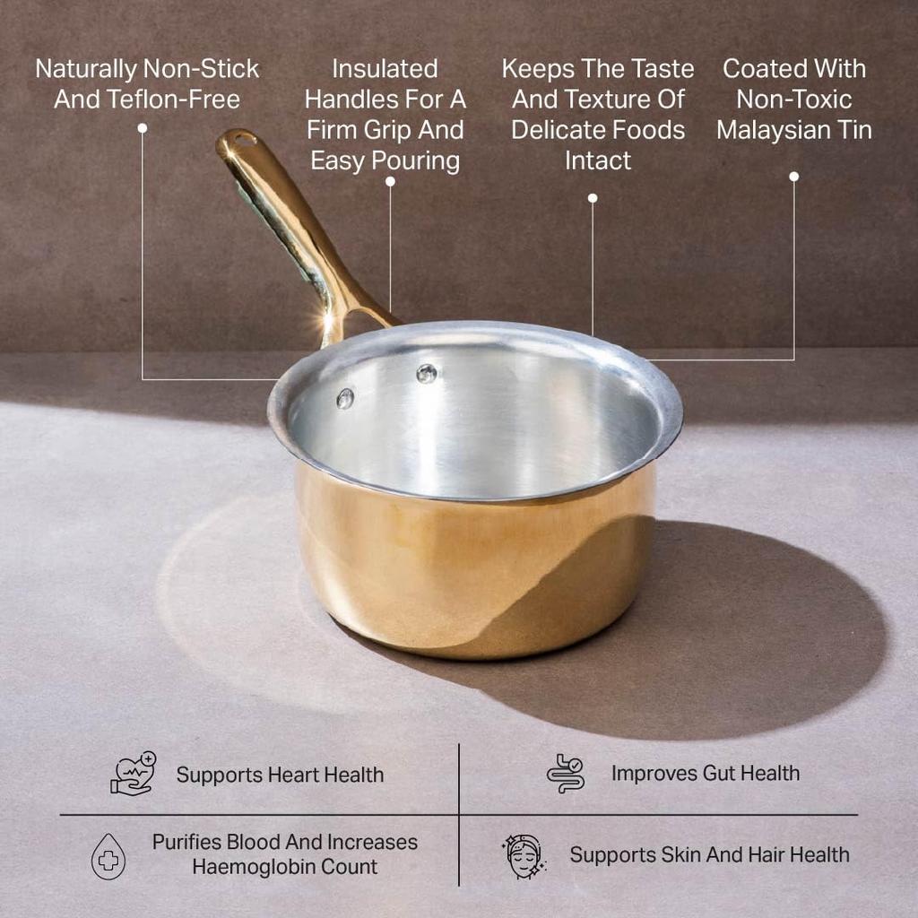 Brass Saucepan & Mortar and Pestle Set, P-TAL