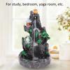 Unique Mountain Water Backflow Incense Burner Holder Home Resin Ornament Craft with LED Ball