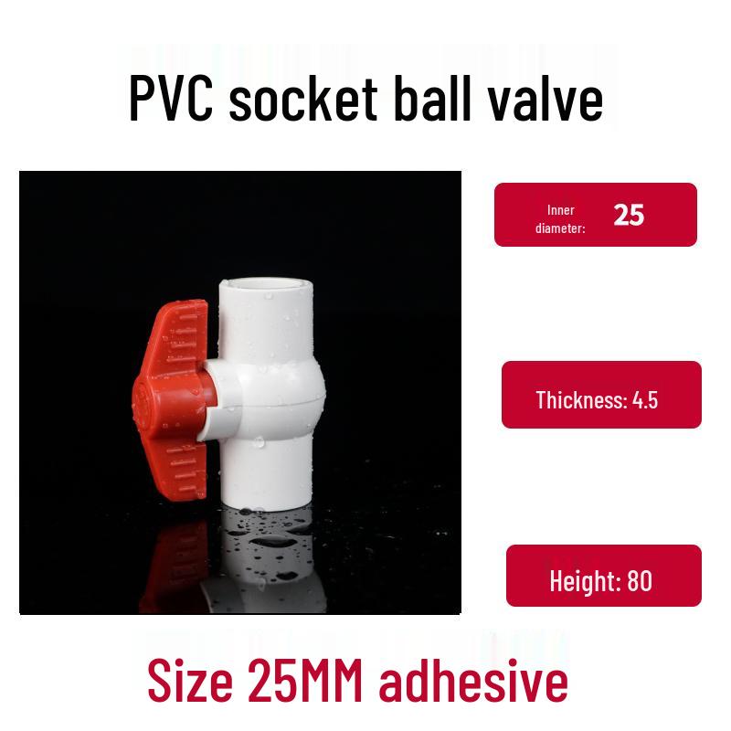PVC Ball Valve with Threaded Inner Teeth for Water Supply (Sizes: 20, 25, 32, 40, 50, 63, 75, 90, 110)