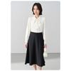 Spring and Autumn White Long Sleeve Chiffon Bow Shirt Women's Professional Formal Inner Top