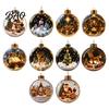 Modern Christmas Tree Hanging Lights Glowing Decorative Ball, Lighted Ornament with Festive Scene, LED Illuminated Holiday Mantel Accents Decor