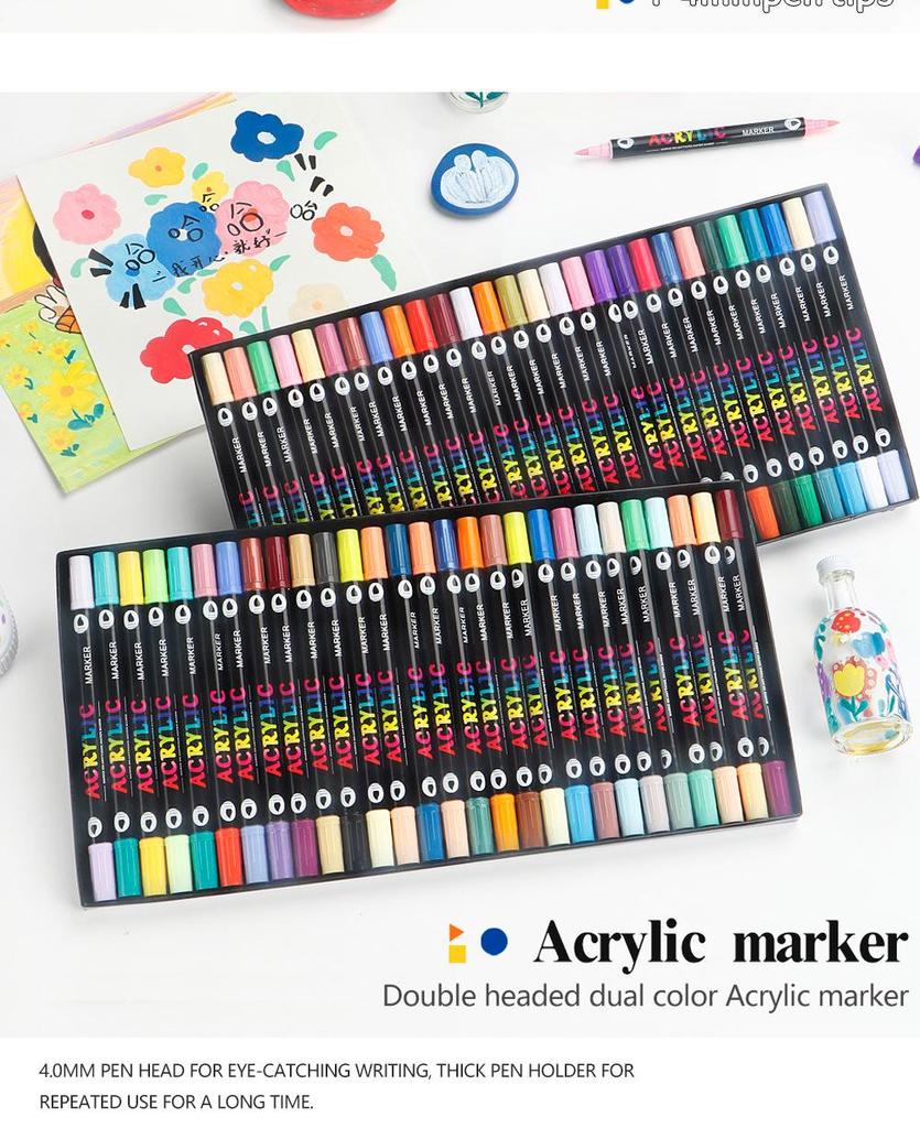 Cross Double-Headed Zweifarbiges Acryl-Marker-Set - 168 Weiche Spitze Aquarell-Kunststifte