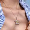 Yori Trendy Stainless Steel Pentagram Geometric Ring Necklace Prevent Allergy Simple 18K Gold PVD Plated Jewelry Bijoux Gift