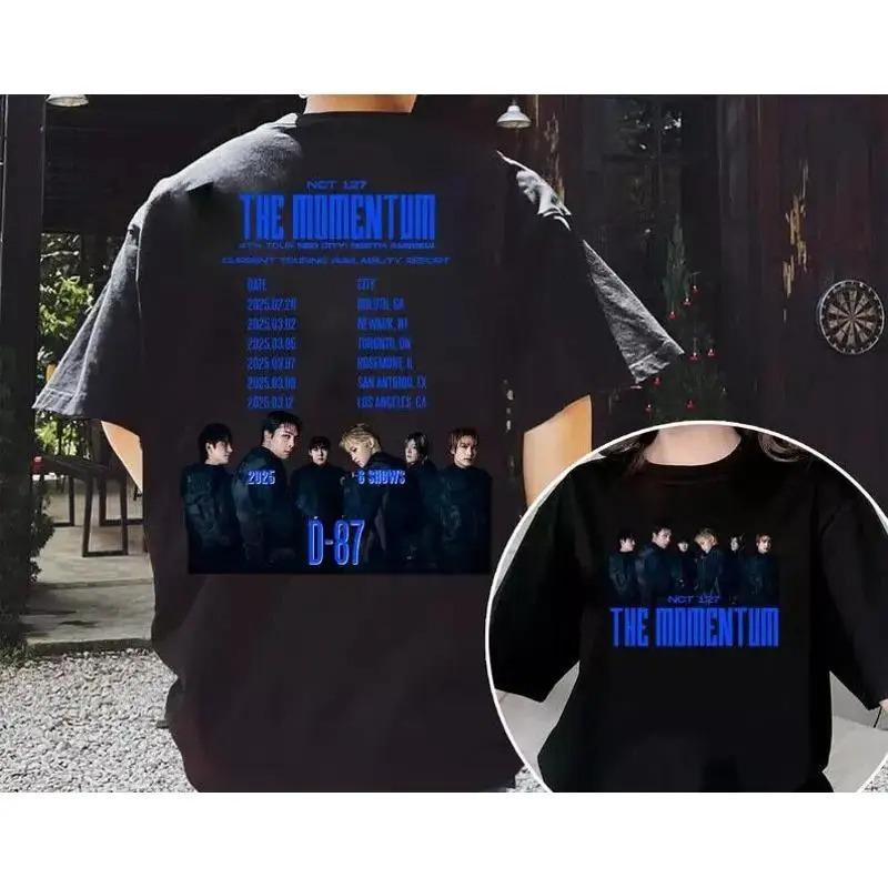 Летняя мода 2026 Модная футболка Мужчины Женщины Винтажный топ Футболка NCT 127 The Momentum Tour, Футболка NCT 127 Walk, на 127 Beat Shir 4XL