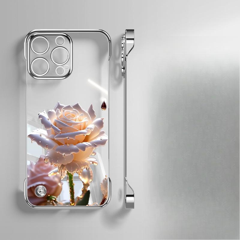 

Кронштейн Crystal Rose Подходит для чехла для мобильного телефона Apple 13promax 16 Huawei 15 Гальванизированный безрамный 14 Прозрачный 11 Huawei P60/P60 Pro