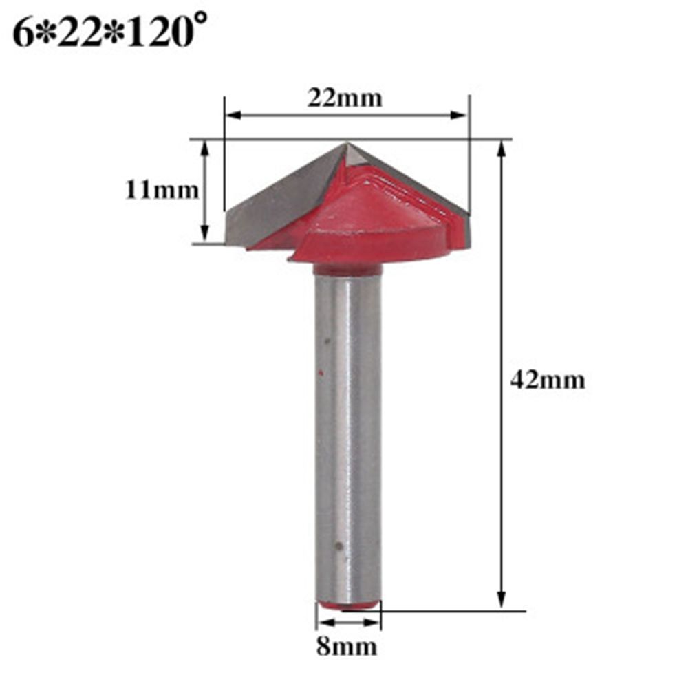 Acheter 1Pc 8mm 3D V gravure Bit CNC fraise en bout fraises pour bois  tungstène travail du bois 60/90/120/150 degrés fraise