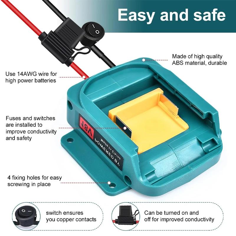 Power Wheels Adaptor for Makita 18V Li-ion Battery Power Mount Connector DIY Adapter Dock Holder for Power Tool RC Toys Robotics
