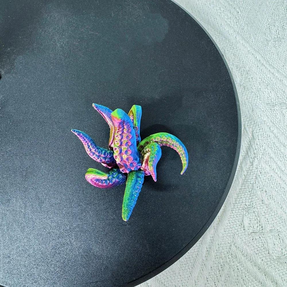 Creative Mini Gothic Style Octopus Desktop Ornaments DIY 52mm 3D Printing Octopus Tentacles Cool Dark Style INS Home Decoration