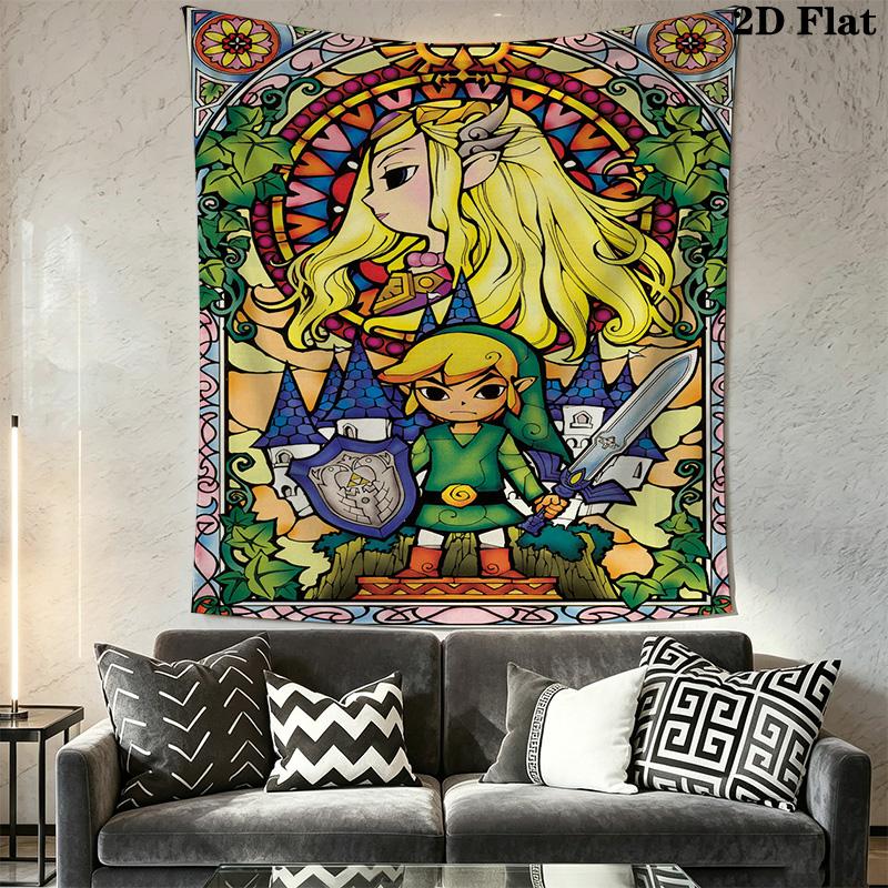 Legend Zelda 25Th Anniversary Tapestry Background Cloth Wallmounted Wall Covering Decoration Work Of Art Background Cloth