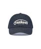 Emelbi Vintage Denim Curve Logo Unstructured Ball Cap Ny (Indigo)