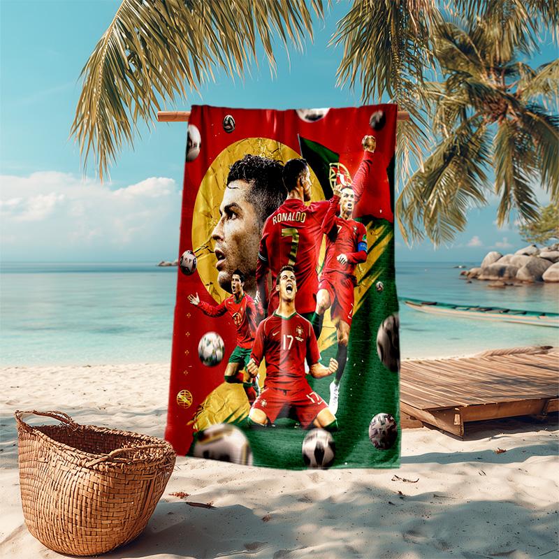Cristiano Ronaldo Portugal Football Legend Ronaldo Beach Towel Soft Portable For Travel Absorbent Bath Towel Outdoor Pool Towel Swim Travel And Vacati