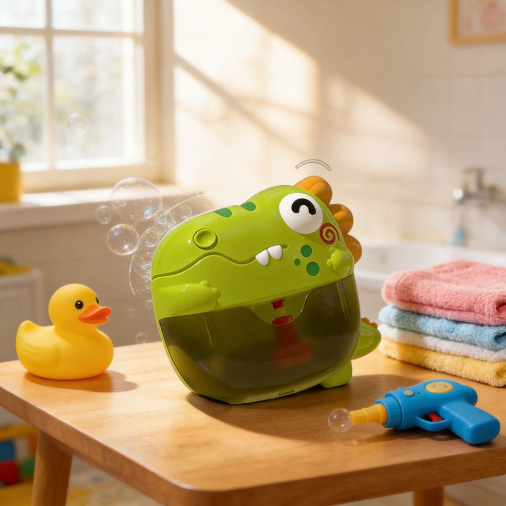 Dinosaur Bubble Machine For Kids Bath Toys With Lights And Music For Sensory Play