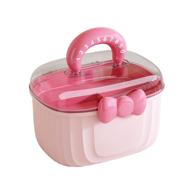 Clear View Storage Organizers For Girls Women 2 Layer Durable Plastic Travel Friendly Case With Comfort Grip