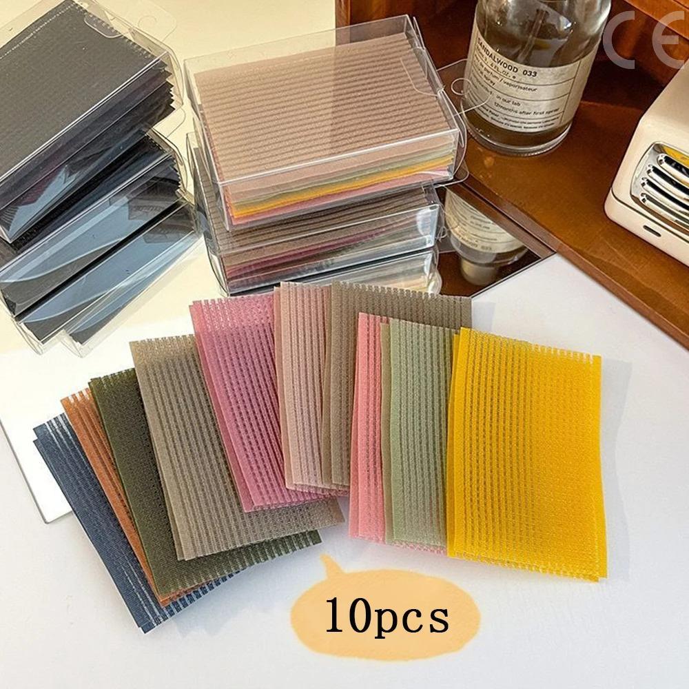 Women Wash Face Makeup Velcro Patch Hair Accessories Styling Tools 10Pcs Solid Color Bangs Magic Paste Posts Hair Sticker Clip