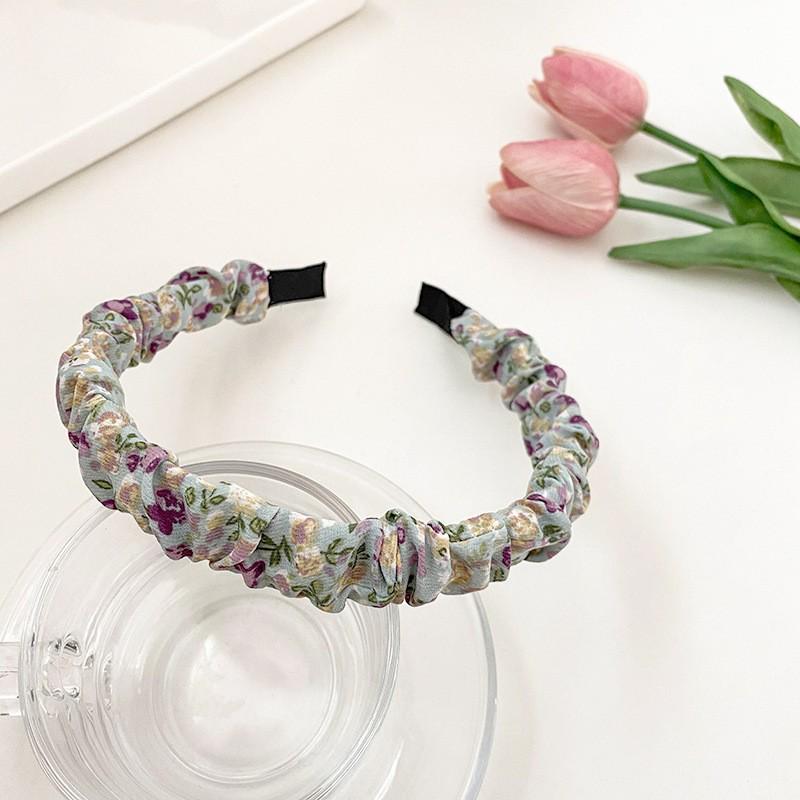 French Retro High Crown Wide-Brimmed Plush Headband for Face Washing and Outings