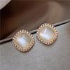 S925 Sterling Silver Square Cat's Eye Stone Stud Earrings - 2023 Chic and Elegant Design