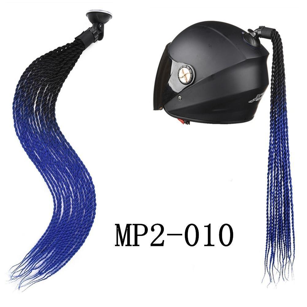 1Pc Motorcycle Helmet Braids Wig Multicolor Loose Wig Ponytail Braid Motorbike Helmet Pigtails Decoration Dual Pigtail Ponytail