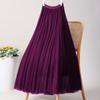 Summer Women's Mesh Skirt Elastic High Waist Solid Long Skirt Elegant Bubble Petticoat Skirt Breathable Comfortable Lightweight Ballet Maxi Skirt
