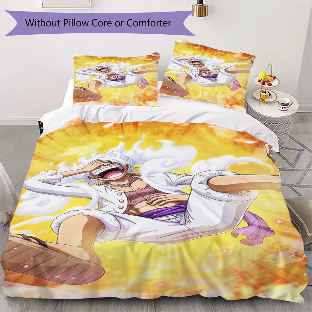 One Piece Pattern Bedding Uilt Set Uilt Cover Pillowcase Home Decoration Birthday Gift (1 * Duvet Cover + 2 * Pillowcase Without Core)