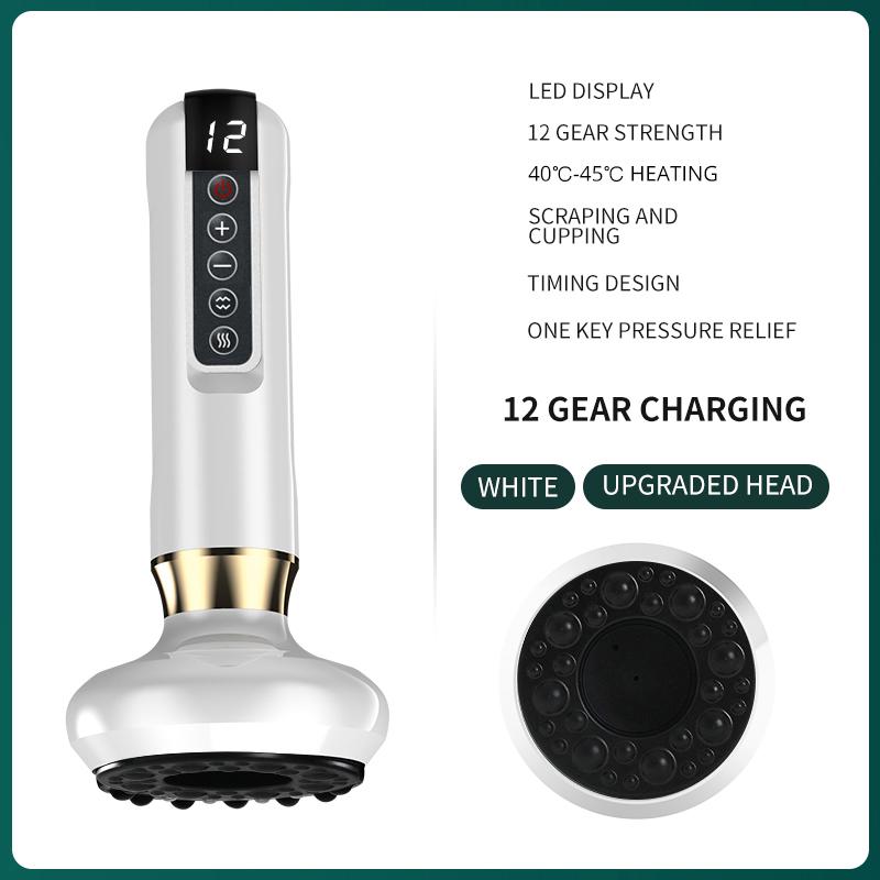 12 Levels Electric Cupping Body Massager Vacuum Suction Cupping Blood Circulation with Body Oil