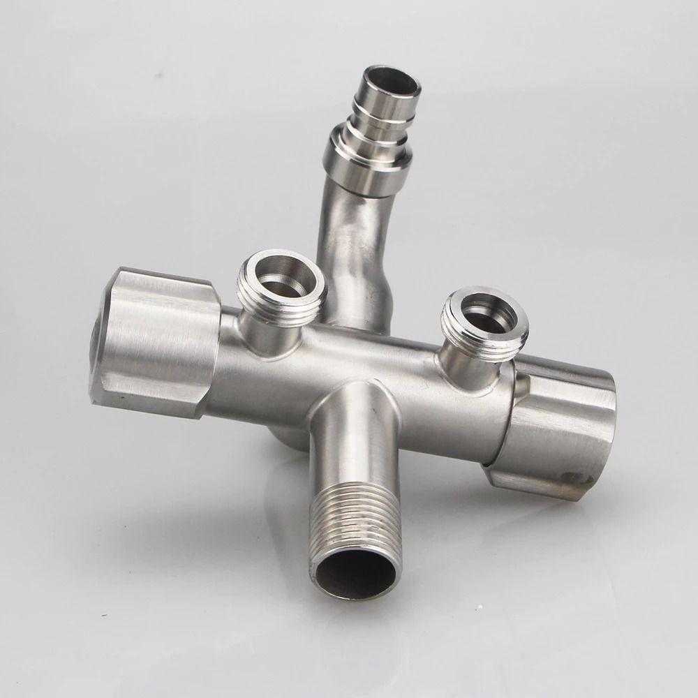 One In Three Out Stainless Steel Faucet with Tape Angle Valve Faucet  Domestic Use