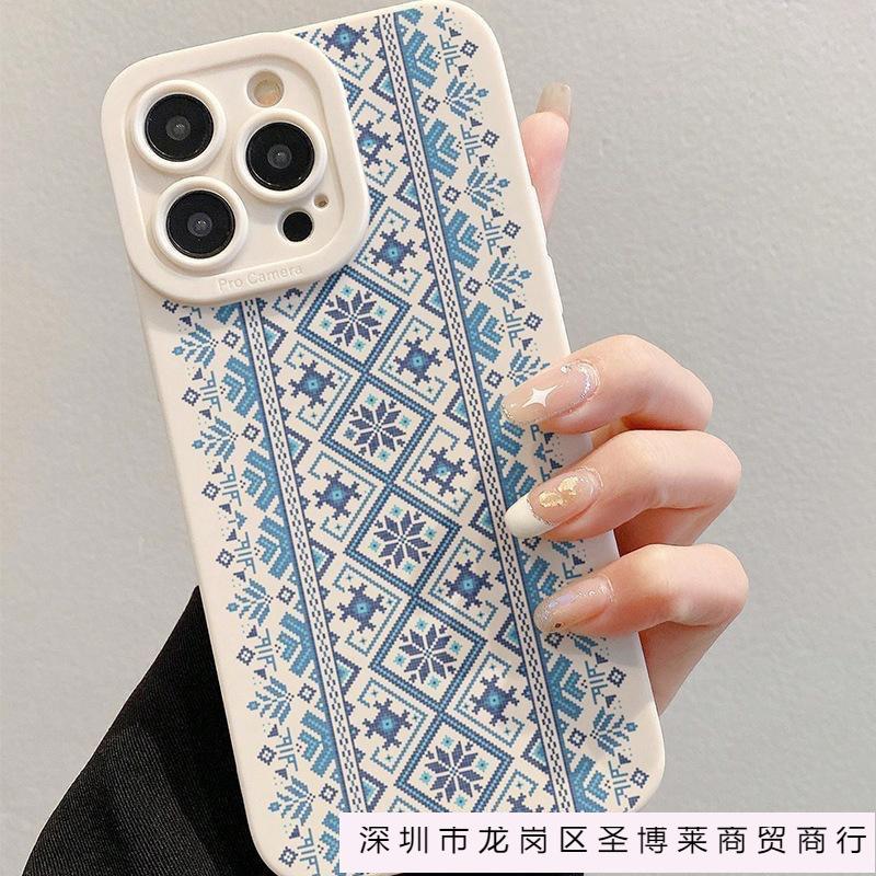 Retro printed phone case for Apple 15promax/16/14/13/11 totem 12 anti-drop XR soft case 17
