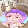 1pc KPop Demon Hunters RUMI2 Design Printed Area Round Carpet for Bedroom Living Room Home Decor Rugs Mat Non Slip Mat Rug for Bedside