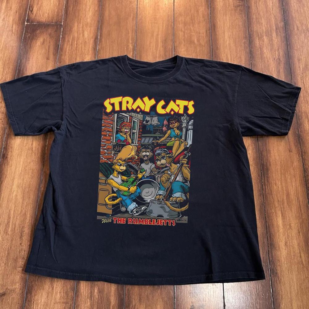 Hot New Stray Cats Band Music Tour Black S to 5XL Shirt CK109 Unisex T-Shirt S