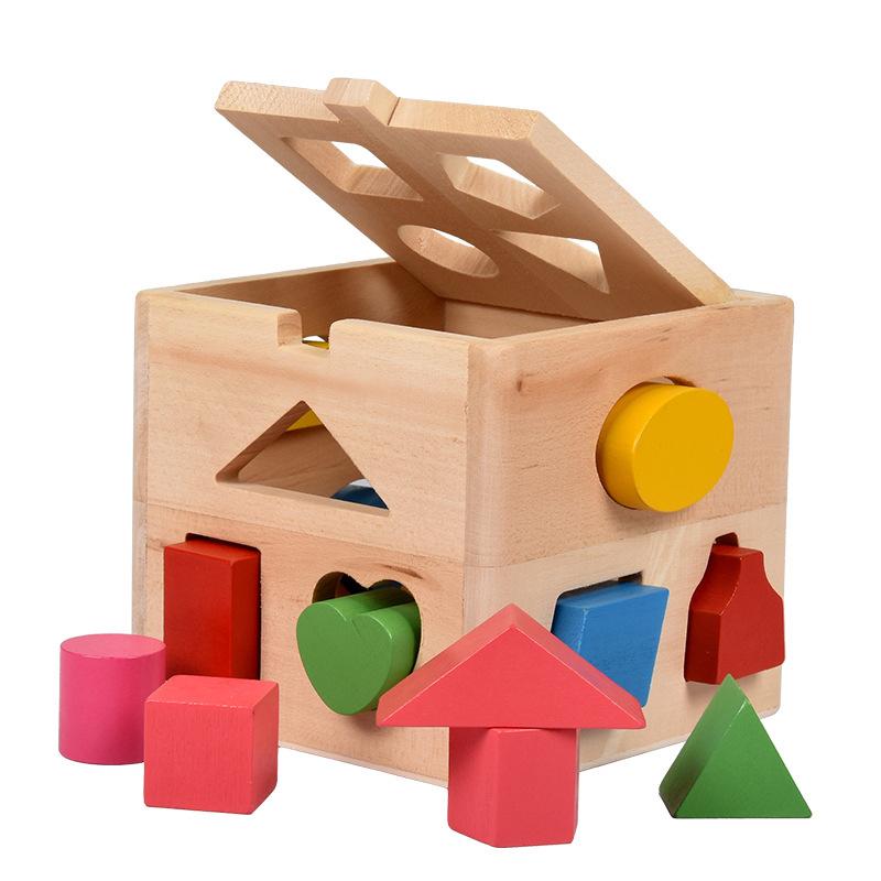 Montessori Holzspielzeug für Kinder, frühe Bildung, 13-Loch-Puzzle, Farb- und Form-Matching-Trainingsspiel, Lernspielzeug, Kindergeschenke