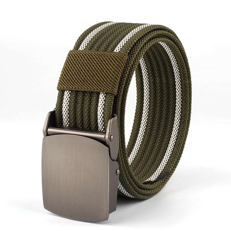 High Quality Belt Nylon Canvas Metal Automatic Buckle Army Outdoor Hunting Webbing Jeans Tactical Belts For Men Male Fashion