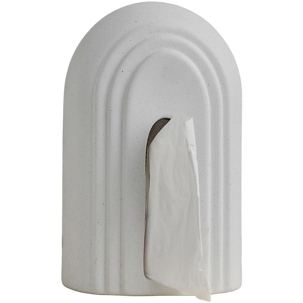 Modern Minimalist Arch Ceramic Wave Tissue Box Standing Paper Holder Dining Table Living Room Decor