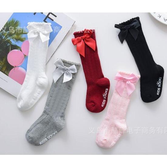 Baby Girls Kids Winter Non-slip Socks Bow Summer Spring Mesh Newborn  Terry Cotton Sokken Princess Knee High Long Socks