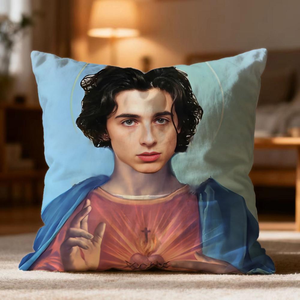Hot T-Ttimothee Chalamet Cushion Cover Soft Washable Pillow Case Multi-Scene For Couch Bed Travel Office Use