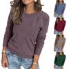 Autumn New Round Neck Scratched Long Sleeve Soft Knitted Sweater Elegant Casual Pullover Women's