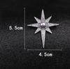 Korean Starburst Rhinestone & Pearl Brooch for Men and Women - Lapel Pin for Shirts and Jackets