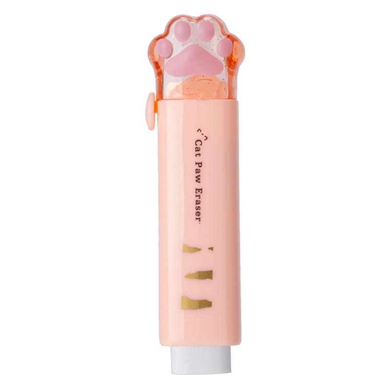 Kawaii Retractable Eraser Cute Cat Korean Stationery Rubber Drawing Erasers Children's School Supplies Office