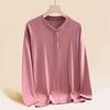 Hengyuanxiang Women's Autumn Fleece-Lined Thermal V-Neck Cardigan Set