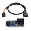 Xiwai Motherboard USB Header Female Extension Cable Hub Connector Adapter Port 9-Pin 2.0 1-2 Multi-Liner