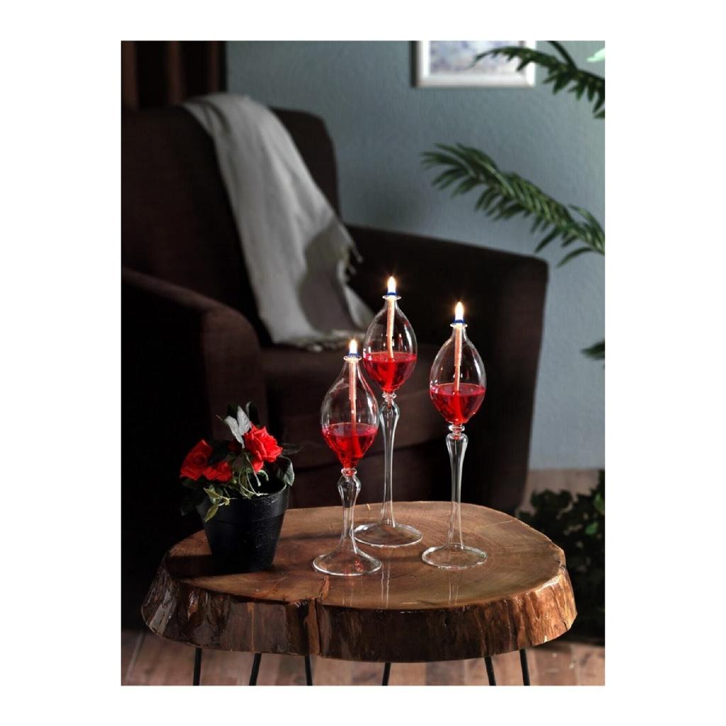 3-piece Glass Oil Lamp Vespasian Candle Holder