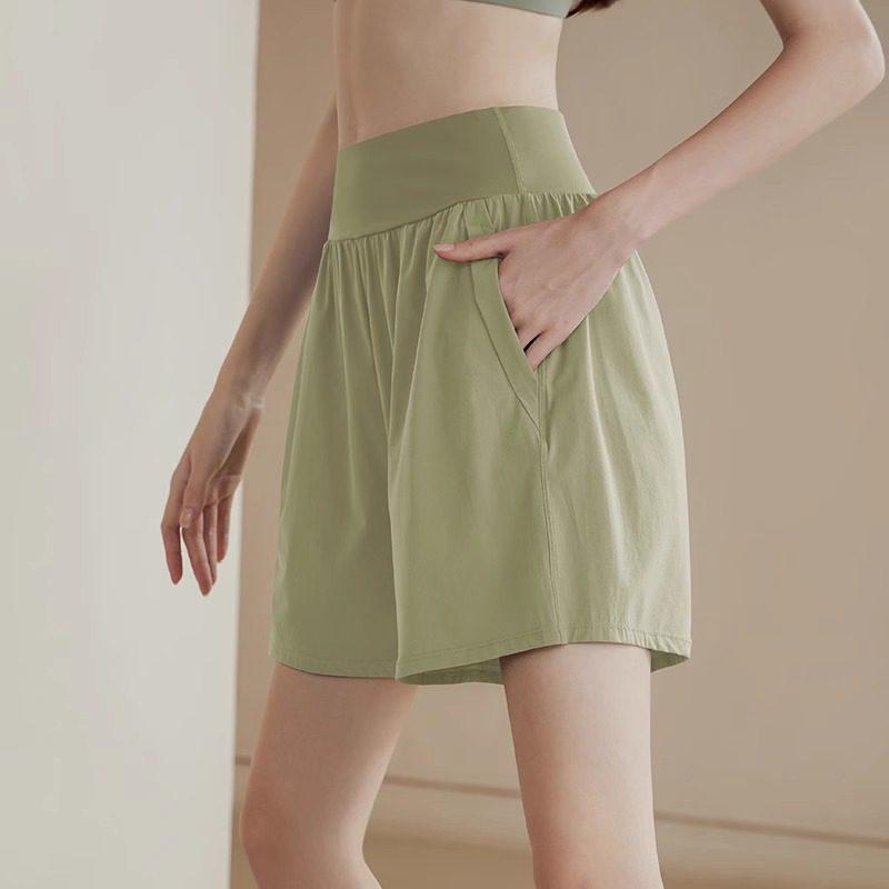 Women's Plus Size Quick Dry High Waist Sports Shorts - Summer Outerwear, Loose Fit, Running Capris.