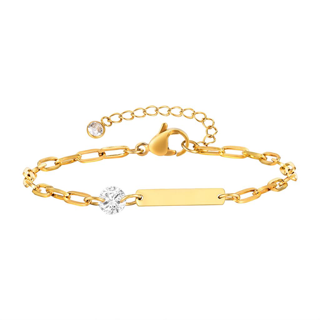 Custom Birthstone Bracelet with Name Personalized, Adjustable Paperclip Link Bracelet, Christmas Birthday Gift for Women