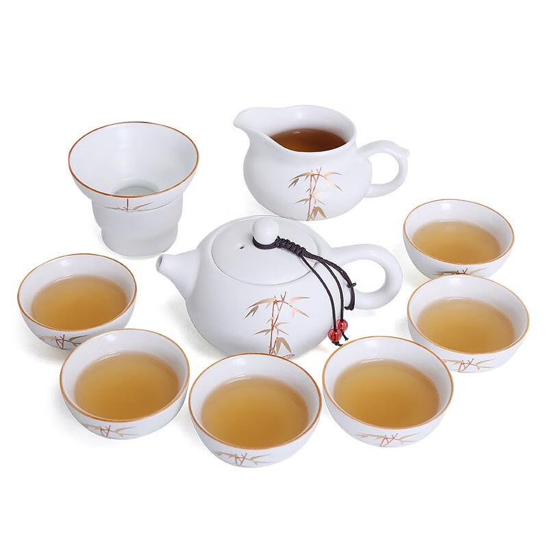 Gold-Inlaid Porcelain Kung Fu Tea Set